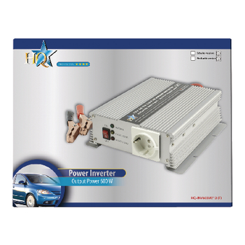 HQ-INV600W/12 Inverter gemodificeerde sinusgolf 12 vdc - ac 230 v 600 w f (cee 7/3) Verpakking foto